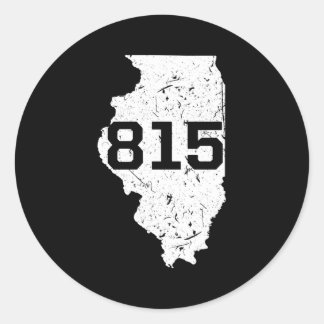 Illinois Rockford Joliet Area Code 815 Midwest Classic Round Sticker