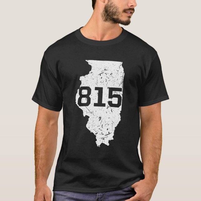 Illinois Rockford Joliet Area Code 815 Midwest T-Shirt (Front)