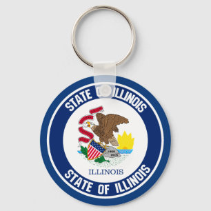 Illinois Round Emblem Key Ring