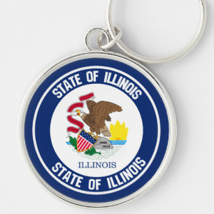 Illinois Round Emblem Key Ring