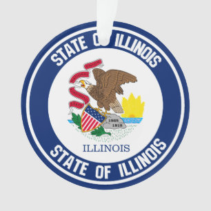 Illinois Round Emblem Ornament