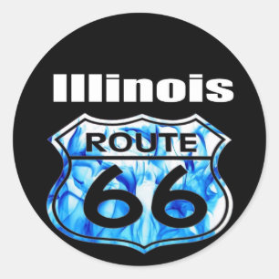 Illinois Route 66 Classic Round Sticker
