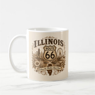 Illinois Route 66 Mother Road Morning Drive Coffee Mug