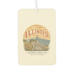 Illinois Route 66 Personalised Road Trip Drive Car Air Freshener