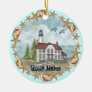 Illinois Shells Lighthouse Ornament