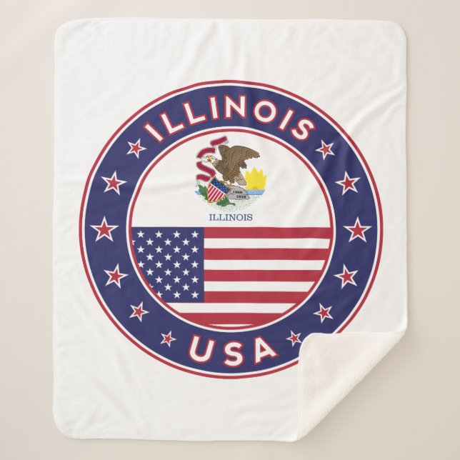 Illinois Sherpa Blanket (Front)