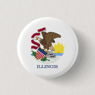 Illinois State Flag 3 Cm Round Badge