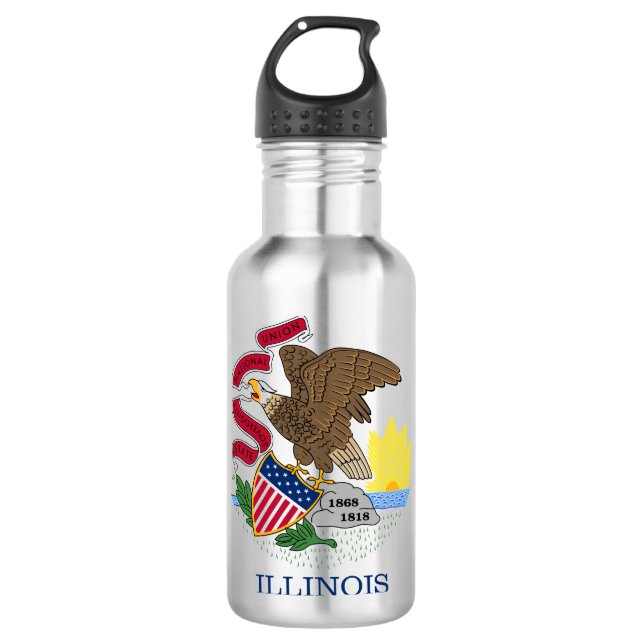 Illinois State Flag 532 Ml Water Bottle (Front)