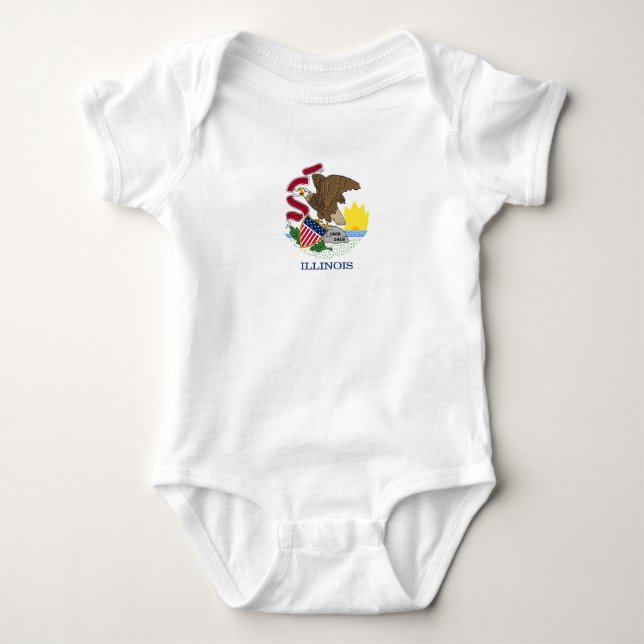 Illinois State Flag Baby Bodysuit (Front)