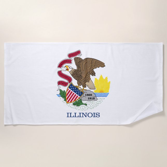 Illinois State Flag Beach Towel (Front)