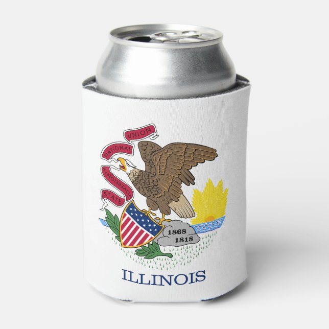 Illinois State Flag Can Cooler (Can Front)
