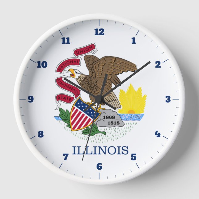 ILLINOIS STATE FLAG CLOCK (Front)