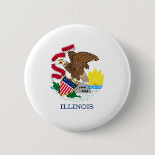 Illinois State Flag Design 6 Cm Round Badge