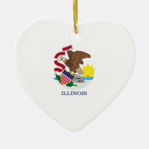 Illinois State Flag Design Ceramic Tree Decoration