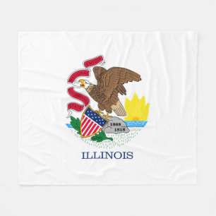 Illinois State Flag Design Fleece Blanket