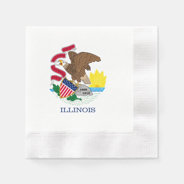 Illinois State Flag Design Napkin (Front)