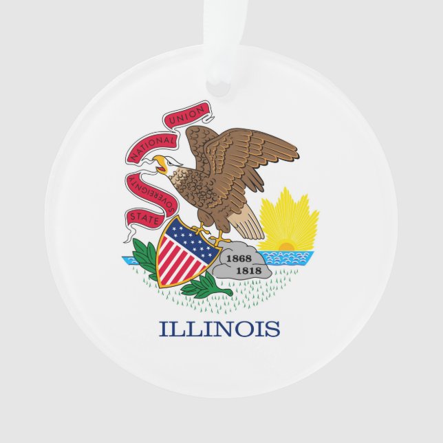 Illinois State Flag Design Ornament (Front)