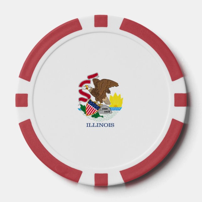 Illinois State Flag Design Poker Chips (Front)