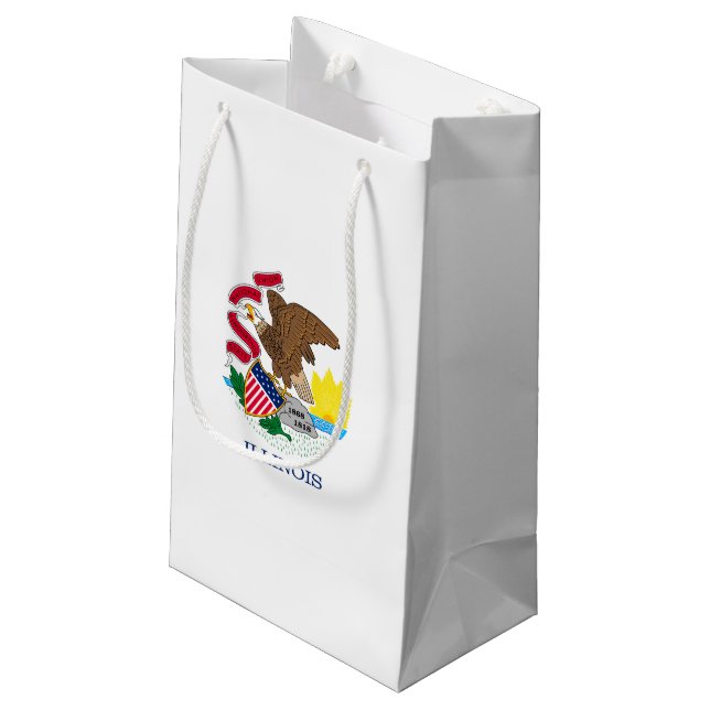 Illinois State Flag Design Small Gift Bag (Back Angled)
