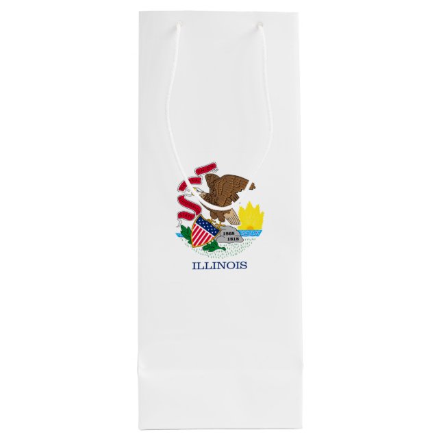 Illinois State Flag Design Wine Gift Bag (Back)