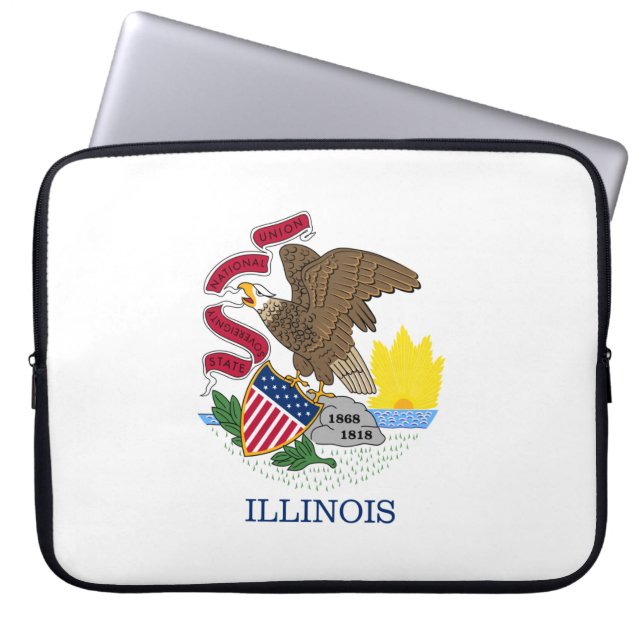 Illinois State Flag Laptop Sleeve (Front)