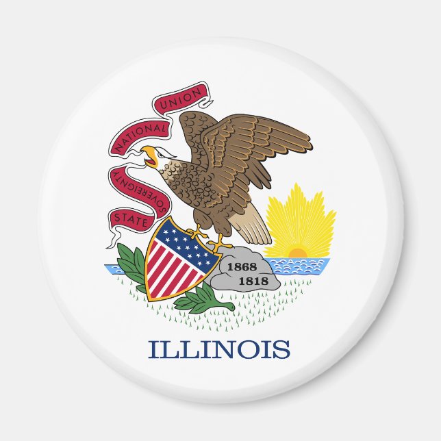 Illinois State Flag Magnet (Front)