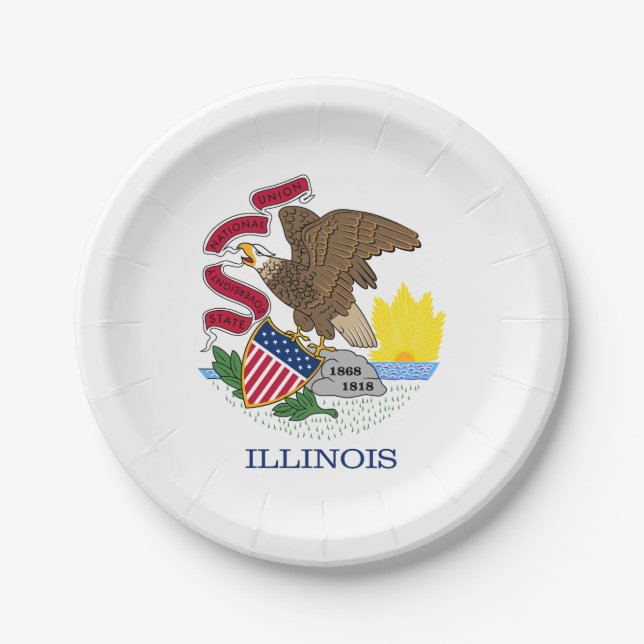 Illinois State Flag Paper Plate (Front)