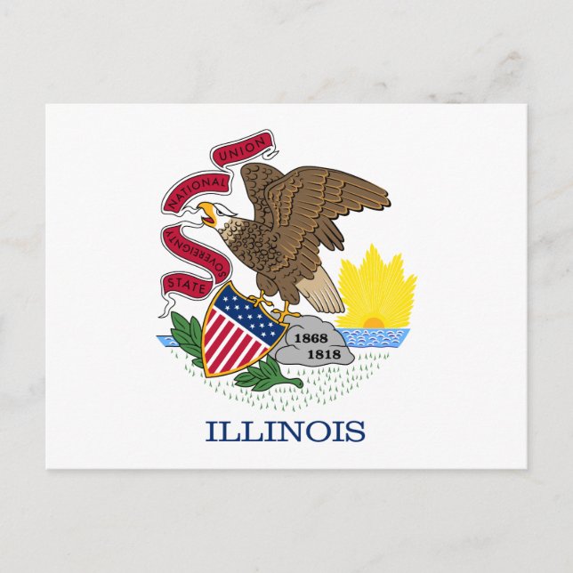 Illinois State Flag Postcard (Front)