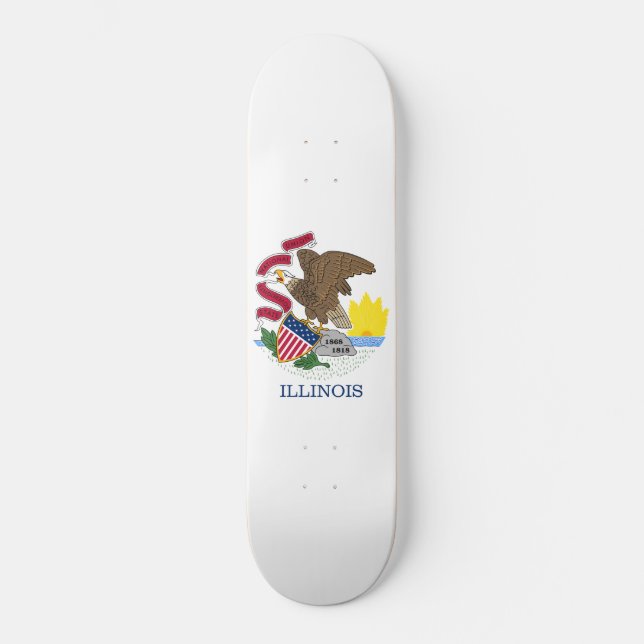 Illinois State Flag Skateboard (Front)
