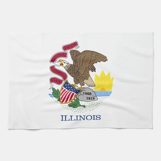 Illinois State Flag Tea Towel (Horizontal)