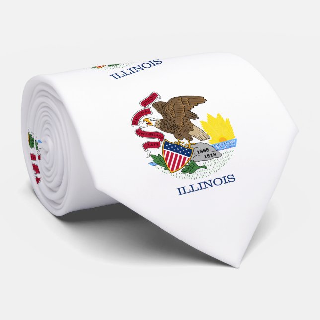 Illinois State Flag Tie (Rolled)