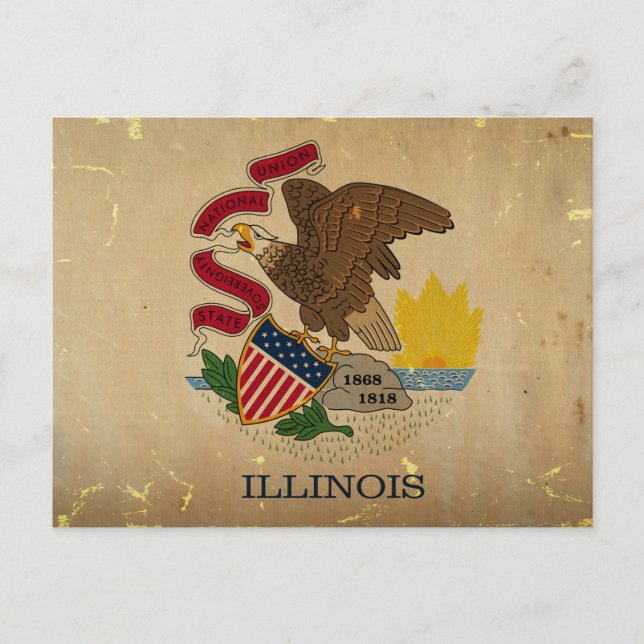Illinois State Flag VINTAGE.png Postcard (Front)
