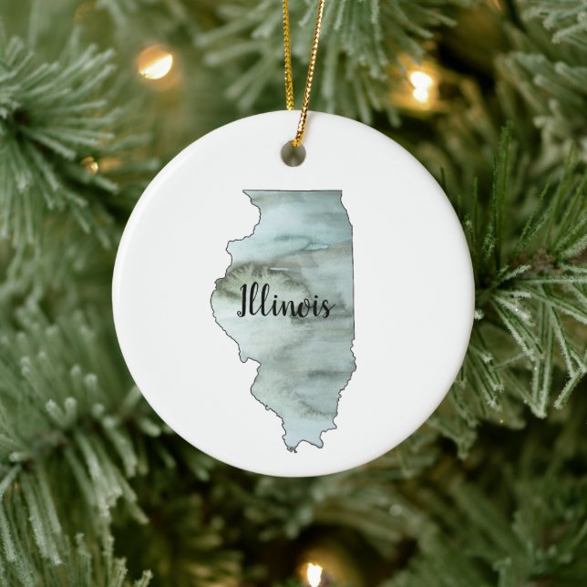 Illinois State Illustration Ornament (Tree)
