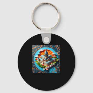 Illinois State In Usa Sticker Key Ring