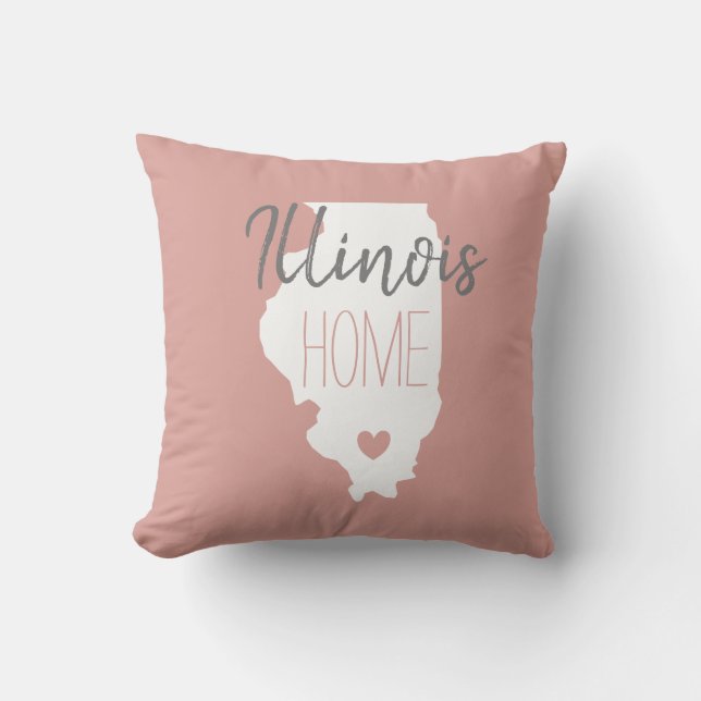 Illinois state map love home cushion (Front)