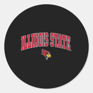 Illinois State Redbirds Arch Over Black Classic Round Sticker