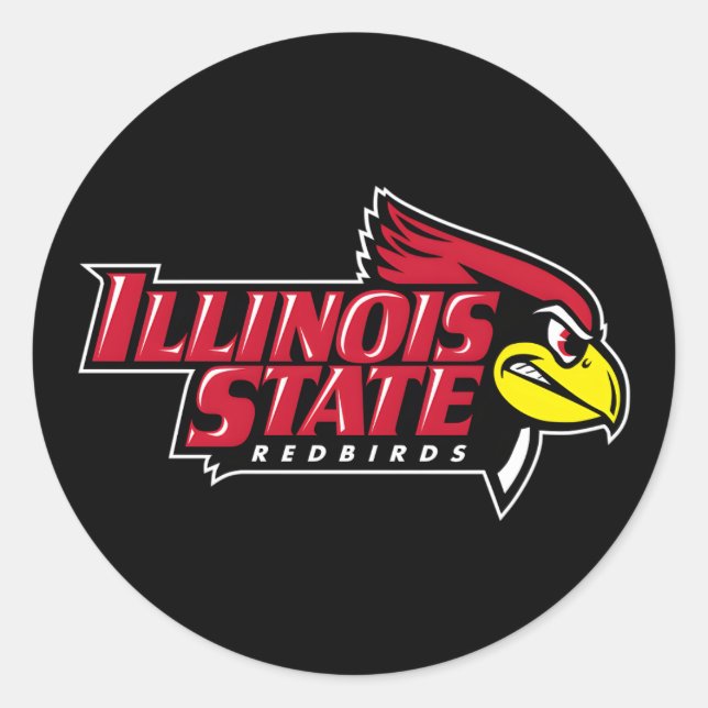 Illinois State Redbirds Icon Classic Round Sticker (Front)