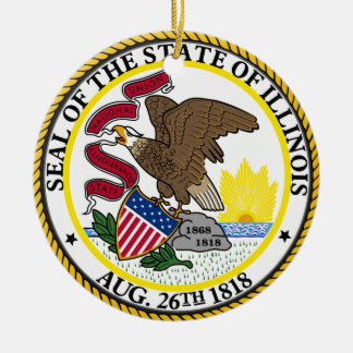 Illinois State Seal Ceramic Tree Decoration