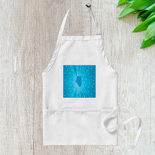 Illinois State Silhouette Blue Starburst Standard Apron