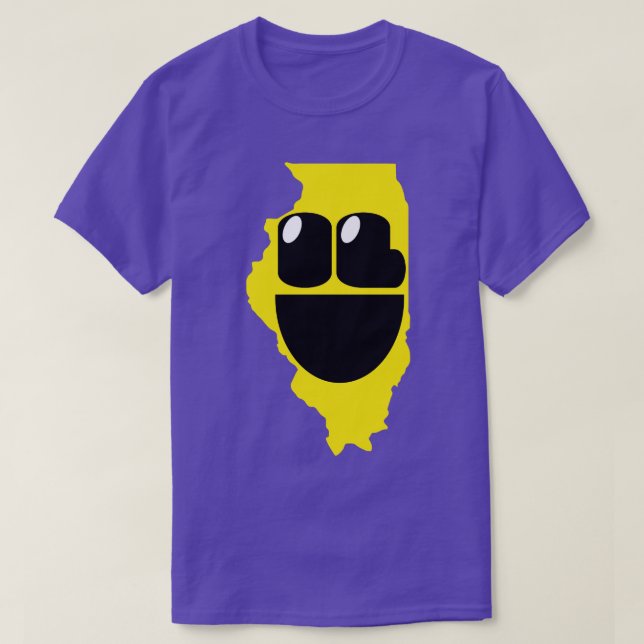 Illinois States of Happynes Illinois Smiling Face T-Shirt (Design Front)