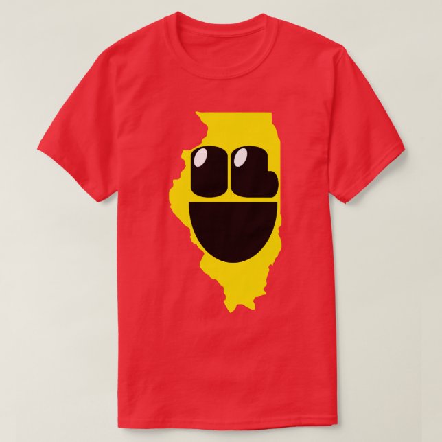 Illinois States of Happynes Illinois Smiling Face T-Shirt (Design Front)