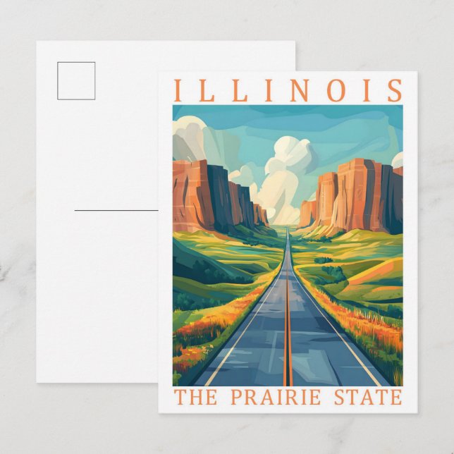 Illinois the Prairie State USA Travel Place Postcard (Front/Back)
