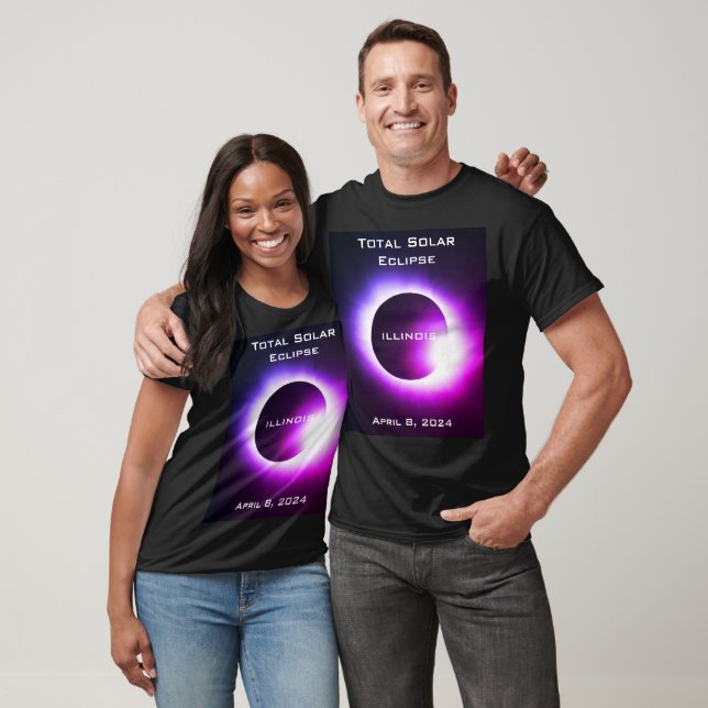 ILLINOIS Total solar eclipse April 8, 2024 T-Shirt (Unisex)