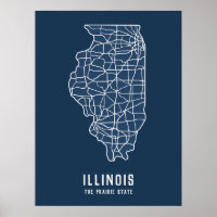 Illinois US State road map - the prairie state map