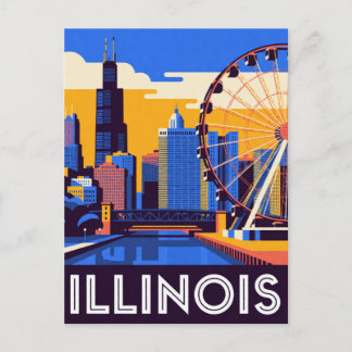 Illinois USA Chicago Skyline And Midwest Travel 🏙 Postcard
