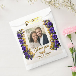 Illinois Violet Photo Wedding Seed Packet Favour Bags