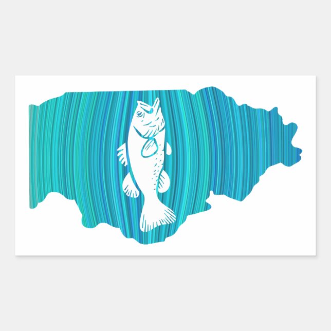 Illinois Wave Fishing Rectangular Sticker (Front)