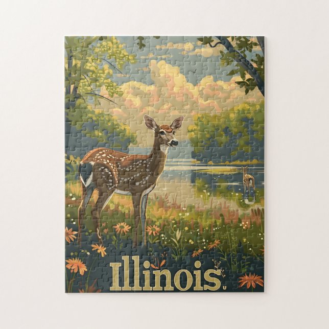 Illinois White-tailed deer Jigsaw Puzzle (Vertical)