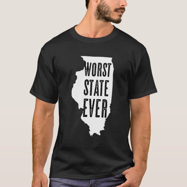 Illinois - Worst State Ever Il Sucks - Funny Graph T-Shirt (Front)
