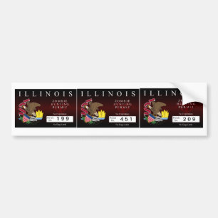 Illinois Zombie Hunting Permit Bumper Sticker